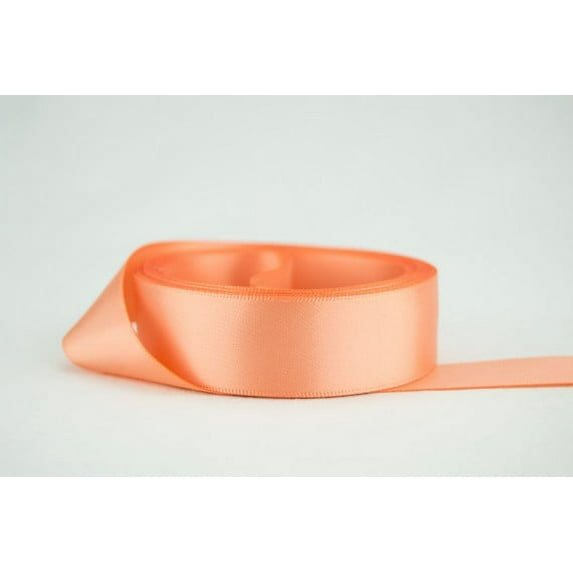 Ribbon Bazaar Double Faced Satin 7/8 inch Salmon 50 yards 100% Polyester Ribbon
