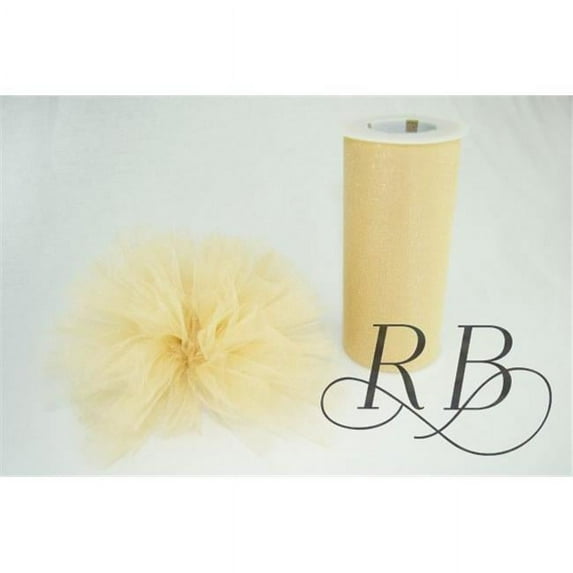 Ribbon Bazaar Gala Sparkle Tulle 6 inch Gold Rush 25 yards 100% Polyester Ribbon