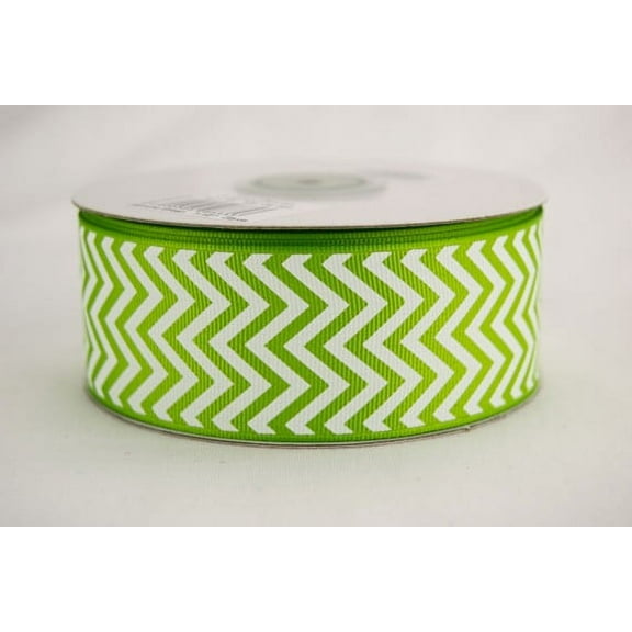 Ribbon Bazaar Grosgrain Chevron 1-1/2 inch Jasmine Green 25 yards Ribbon