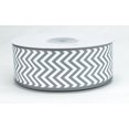 thumbnail image 1 of Ribbon Bazaar Grosgrain Chevron 1-1/2 inch Metal Gray 25 yards Ribbon, 1 of 1