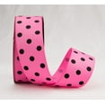 thumbnail image 1 of Ribbon Bazaar Grosgrain Dippy Dots 3/8 inch Hot Pink / Black 25 yards Ribbon, 1 of 1