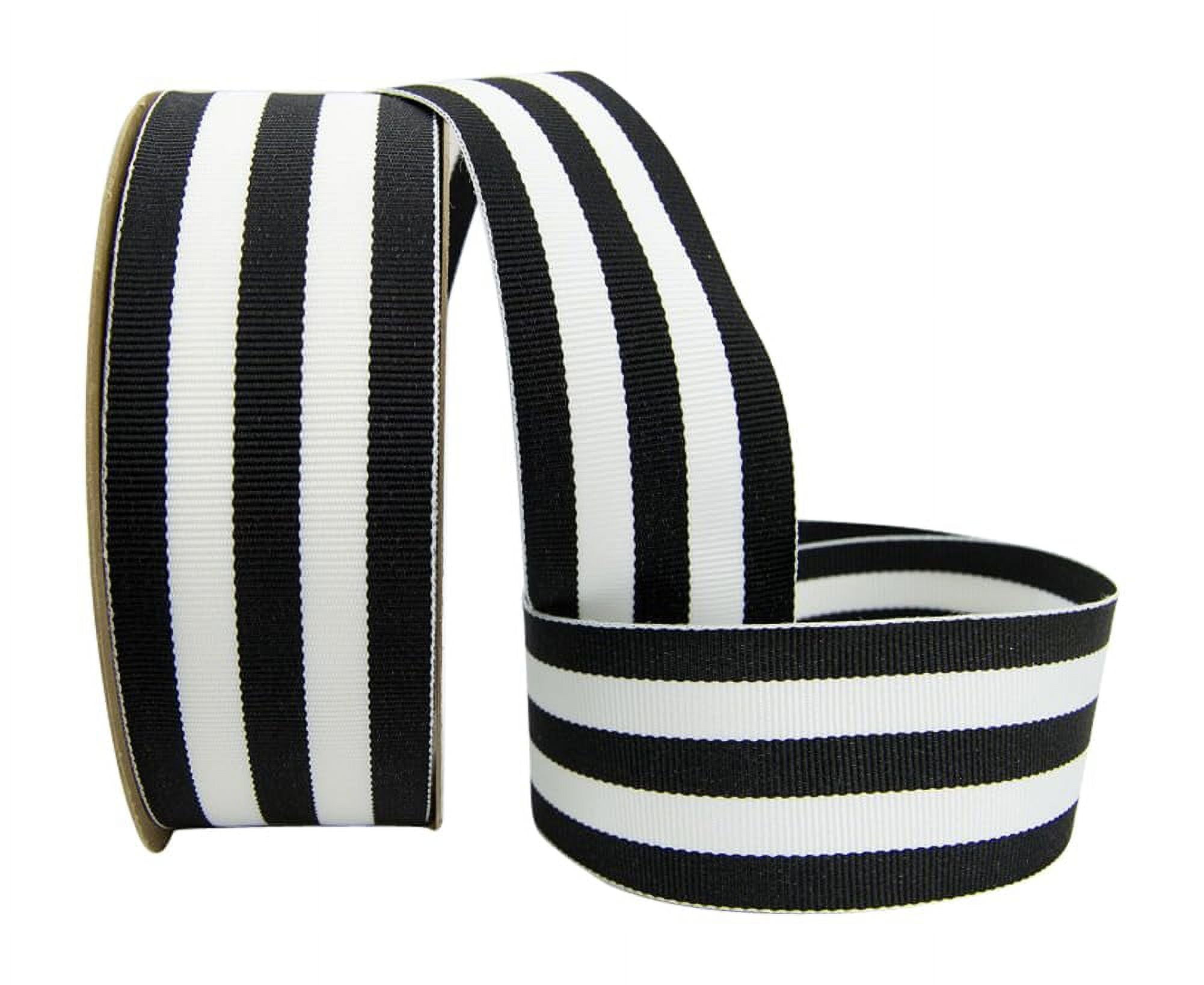 Ribbon Bazaar Grosgrain Mono Stripes 1-1/2 inch Black 50 yards 100% Polyester Ribbon