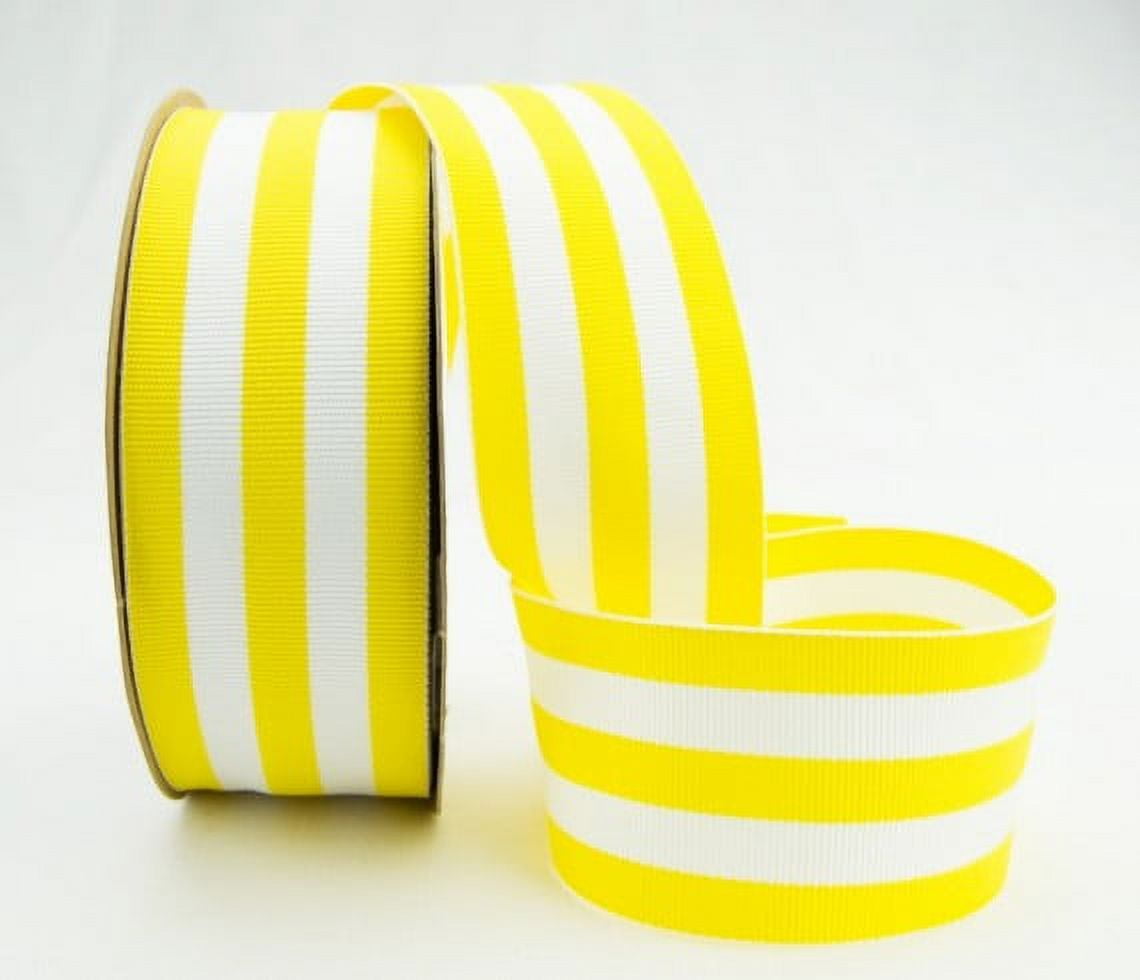 Ribbon Bazaar Grosgrain Mono Stripes 3/8 inch Yellow 20 yards 100 Polyester Ribbon