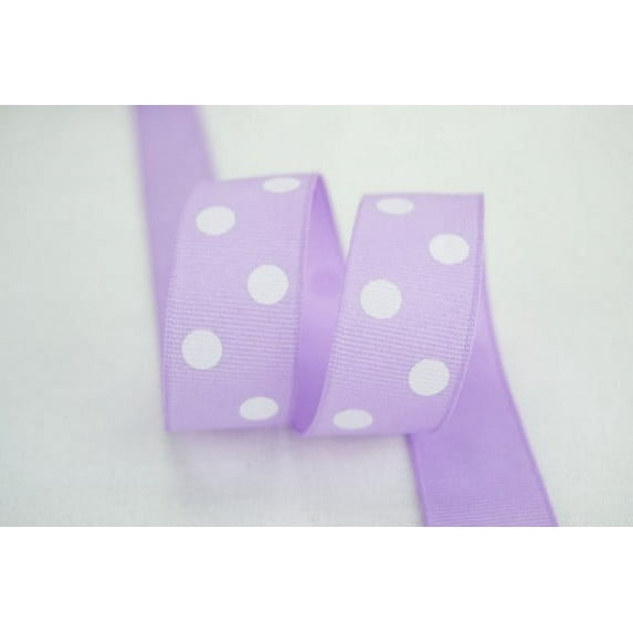 Ribbon Bazaar Grosgrain Polka Dots 1-1/2 inch Light Orchid 25 yards 100% Polyester Ribbon