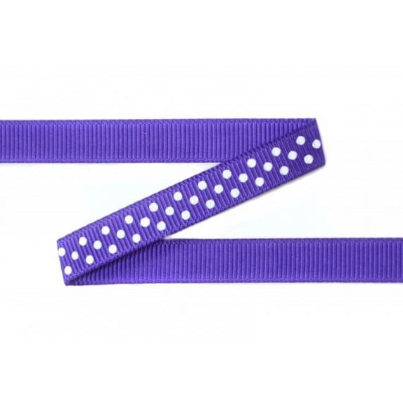Ribbon Bazaar Grosgrain Swiss Dots 3/8 inch Regal Purple 25 yards Ribbon