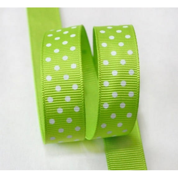 Ribbon Bazaar Grosgrain Swiss Dots 5/8 inch Jasmine Green 25 yards Ribbon