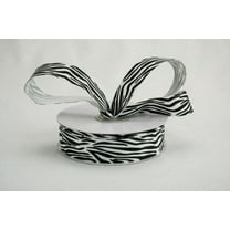 Ribbon Bazaar Grosgrain Zebra Print 1-1/2 inch White 25 yards Ribbon
