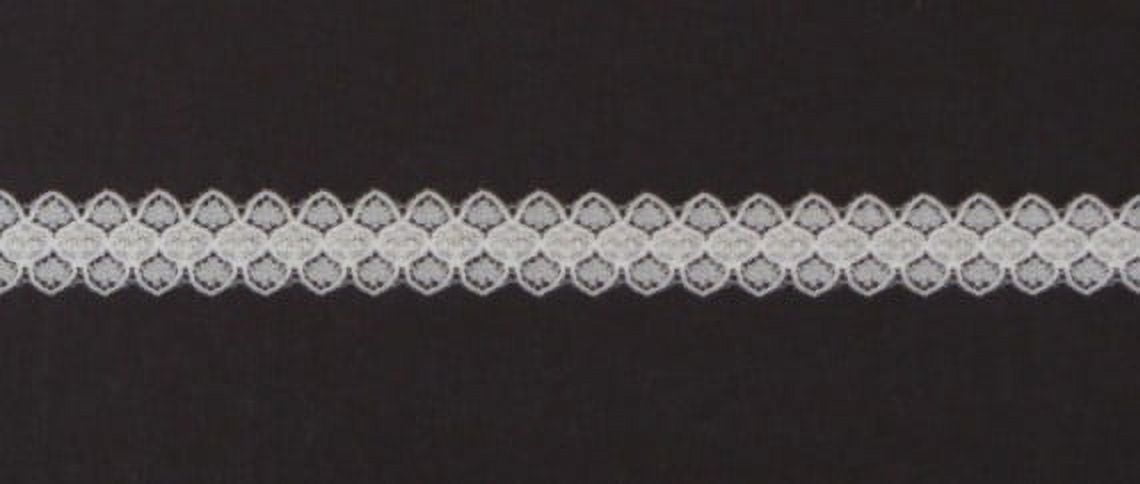 Ribbon Bazaar Lace 1810 Flat 0.6" White 300 yards 100% Polyester