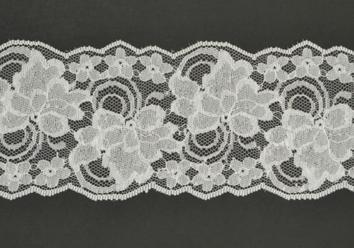 Ribbon Bazaar Lace 4485 4 inch Ivory 25 yards