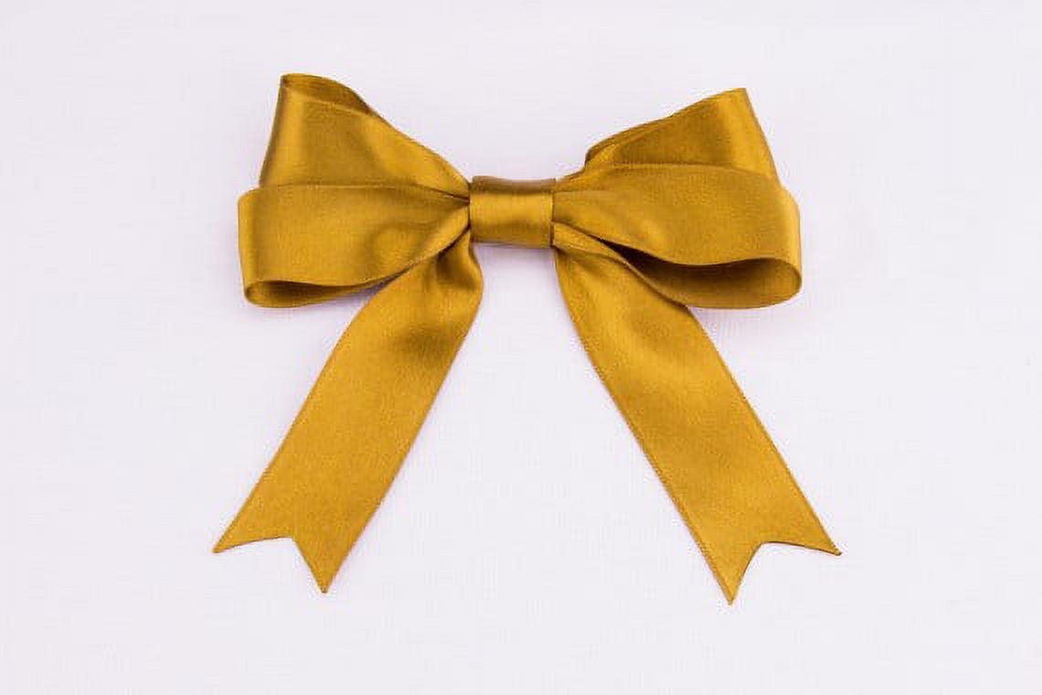 Ribbon Bazaar Luxious Satin 1-1/2 inch Amber Gold 25 yards 100% Polyester Ribbon