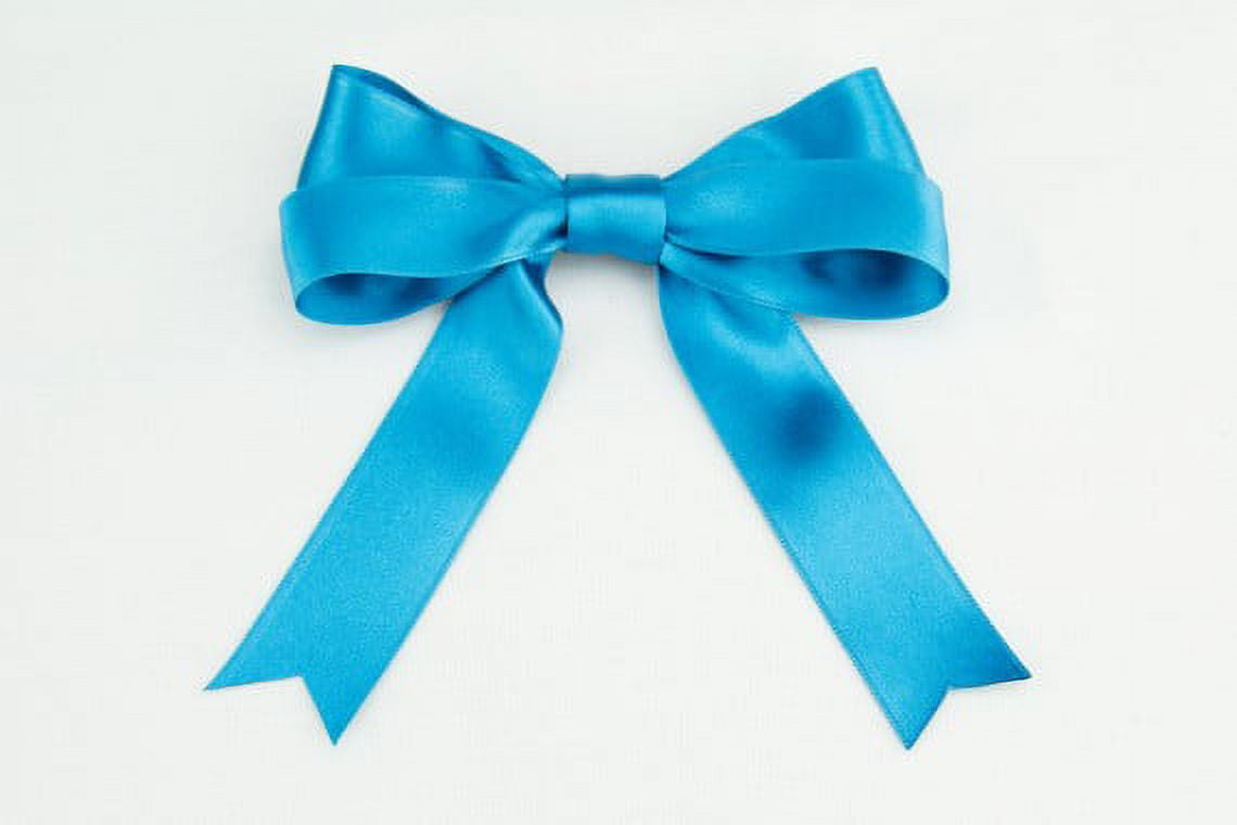 Ribbon Bazaar Luxious Satin 1 inch Sea Blue 25 yards 100% Polyester Ribbon