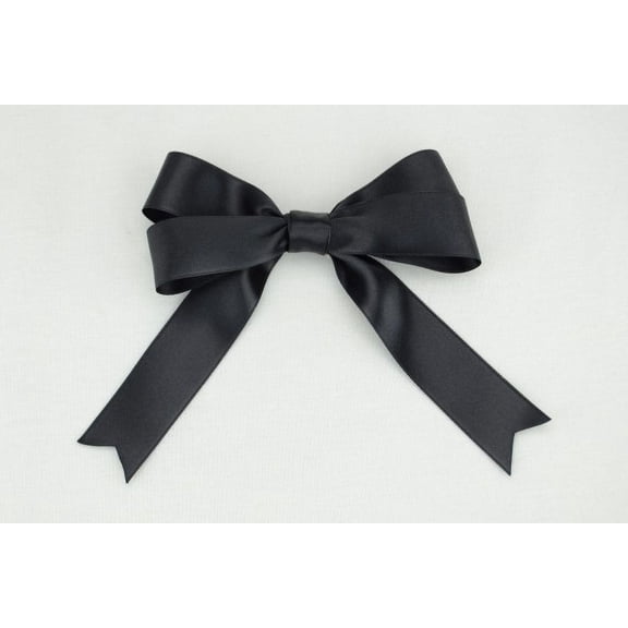 Ribbon Bazaar Luxious Satin 3/8 inch Black 25 yards 100% Polyester Ribbon