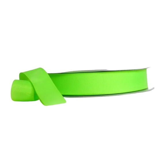 Ribbon Bazaar Neon Grosgrain 3/8 inch Green 50 yards 100% Polyester Ribbon
