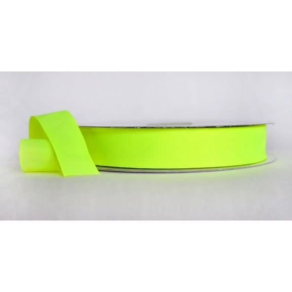 Ribbon Bazaar Neon Grosgrain 3 inch Yellow 50 yards 100% Polyester Ribbon