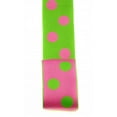 thumbnail image 1 of Ribbon Bazaar Reversible Grosgrain Polka Dots 1-1/2 inch Green Pink 20 yards Ribbon, 1 of 1