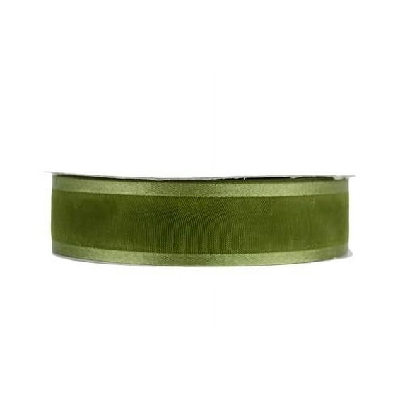 Ribbon Bazaar Satin Edge Sheer Organza 1-1/2 inch Moss 25 yards Ribbon