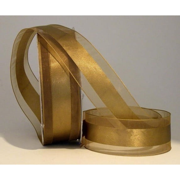 Ribbon Bazaar Satinesque 1-1/2 inch Antique Gold 50 yards Ribbon