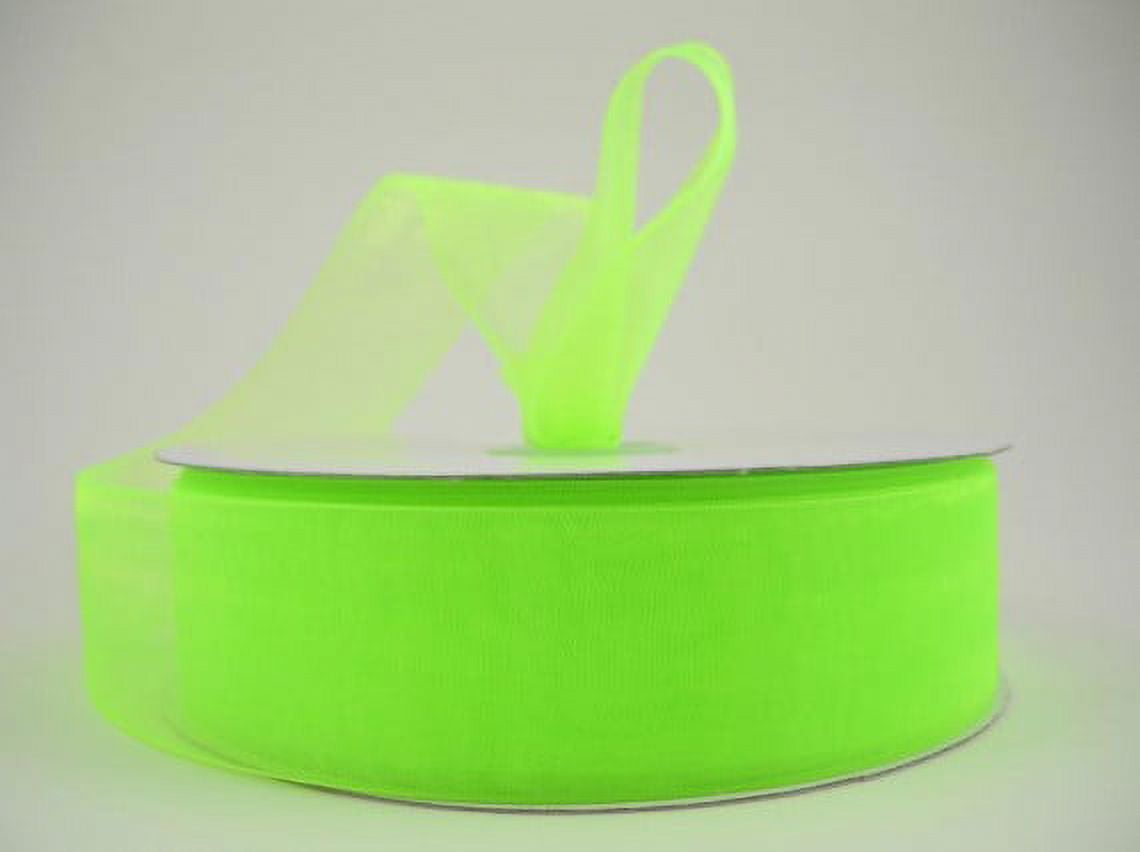 Ribbon Bazaar Sheer Organza 11/2 inch Apple Green 100 yards 100 Nylon