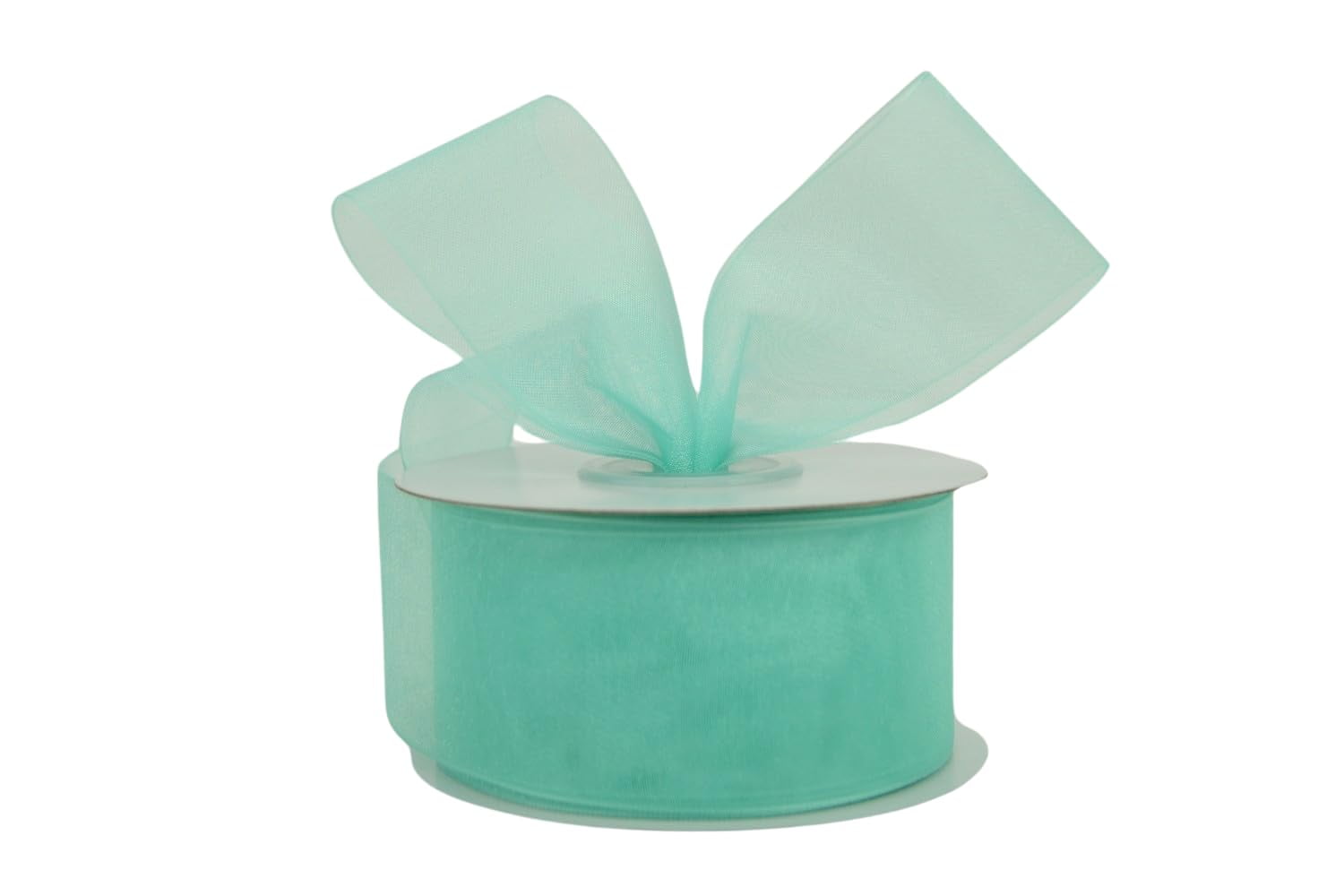 Ribbon Bazaar Sheer Organza 1-1/2 inch Aqua Blue 100 yards 100% Nylon Ribbon