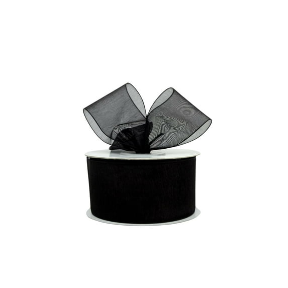 Ribbon Bazaar Sheer Organza 1-1/2 inch Black 100 yards 100% Nylon Ribbon