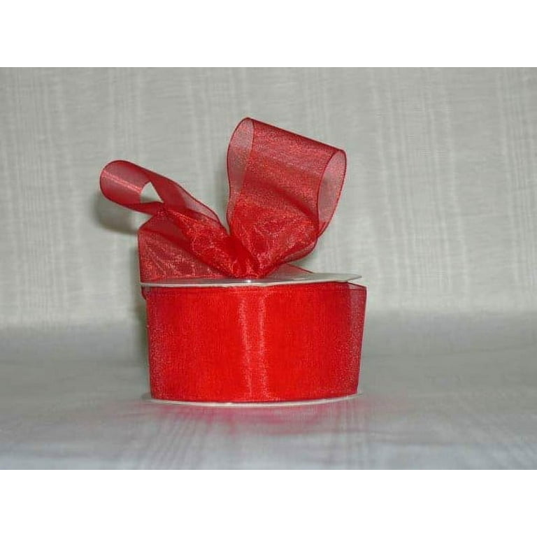 Ribbon Bazaar Sheer Organza 1-1/2 inch Red 100 yards 100% Nylon Ribbon 