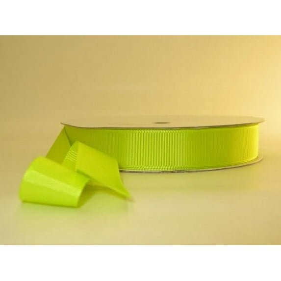 Ribbon Bazaar Solid Grosgrain Ribbon 5/8 inch Lime 50 yards 100% Polyester