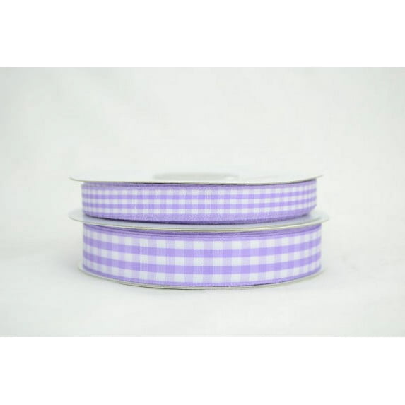 Ribbon Bazaar Taffeta Gingham Check 3/8 inch Orchid 25 yards Ribbon