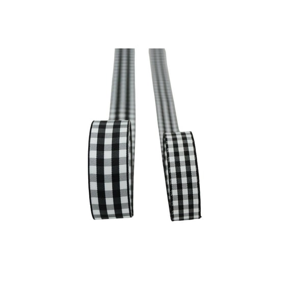 Ribbon Bazaar Taffeta Gingham Check 7/8 inch Black 25 yards Ribbon