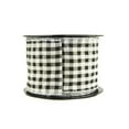 thumbnail image 1 of Ribbon Bazaar Wired Black and White Check with Metallic Weave 3-1/2 inch Silver 10 yards Ribbon, 1 of 1