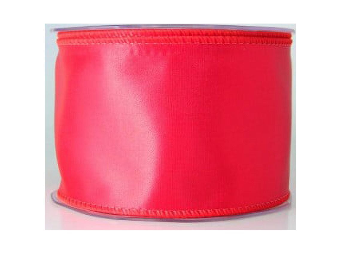 Ribbon Bazaar Wired Bridal Satin 3-1/2 inch Signal Red 10 yards 100% Acetate Ribbon