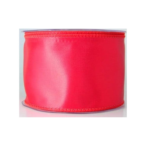 Ribbon Bazaar Wired Bridal Satin 3-1/2 inch Signal Red 10 yards 100% Acetate Ribbon