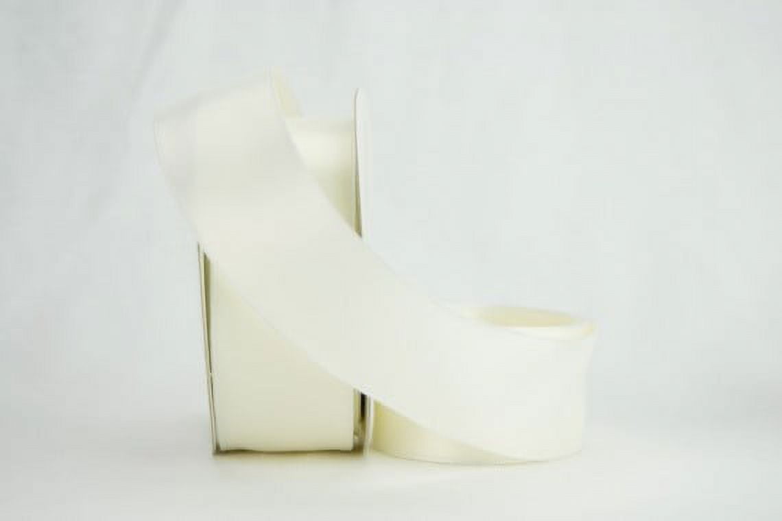 Ribbon Bazaar Wired Double Faced Satin 1-1/2 inch Bridal White 25 yards Ribbon