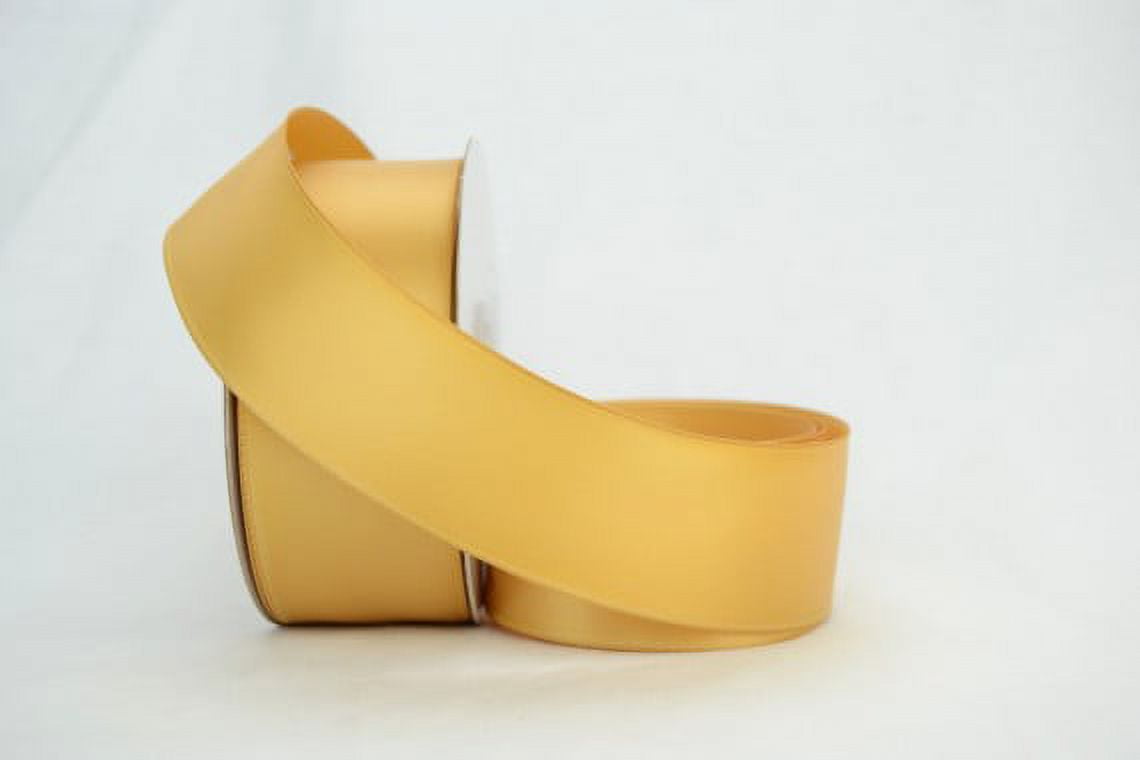 Ribbon Bazaar Wired Double Faced Satin 1-1/2 inch Old Gold 25 yards Ribbon