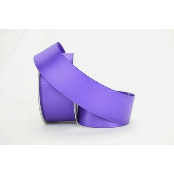 Ribbon Bazaar Wired Double Faced Satin 1-1/2 inch Purple 25 yards Ribbon