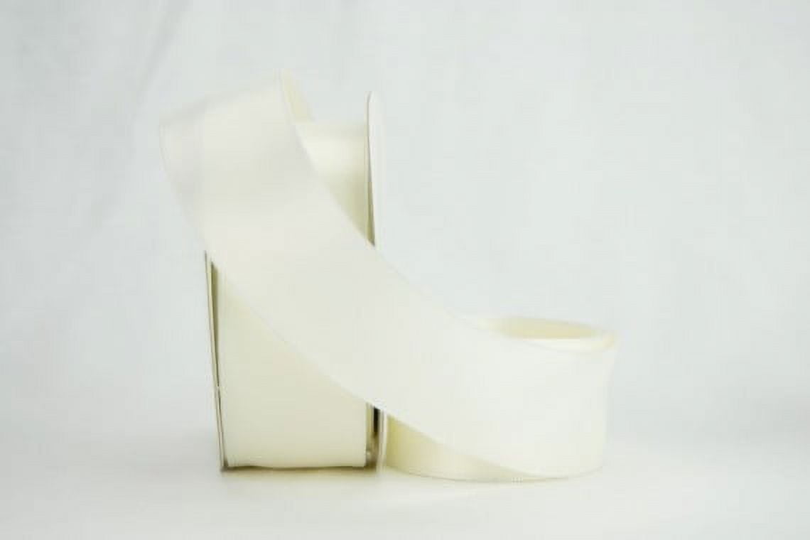 Ribbon Bazaar Wired Double Faced Satin 2-1/2 inch Bridal White 25 yards Ribbon