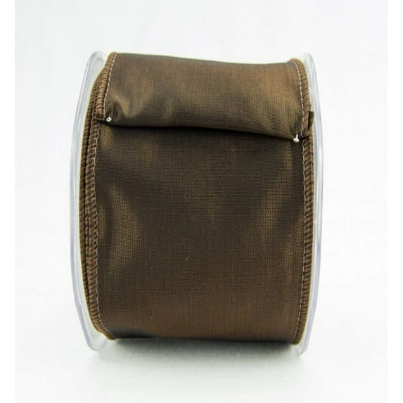 Ribbon Bazaar Wired Iridescent Taffeta 1-1/2 inch Brown (Same Color Edge) 10 yards 100% Acetate Ribbon