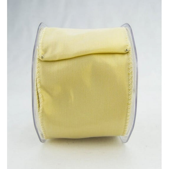 Ribbon Bazaar Wired Iridescent Taffeta 1-1/2 inch Buttercup (Same Color Edge) 10 yards 100% Acetate Ribbon