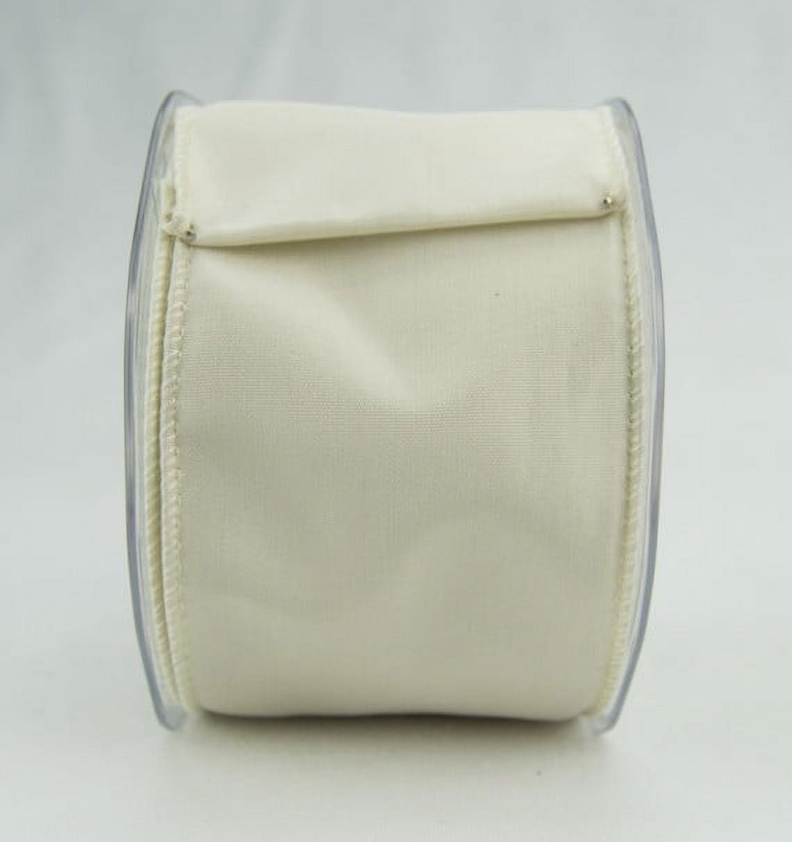 Ribbon Bazaar Wired Iridescent Taffeta 2-1/2 inch Beige (Same Color Edge) 10 yards 100% Acetate Ribbon