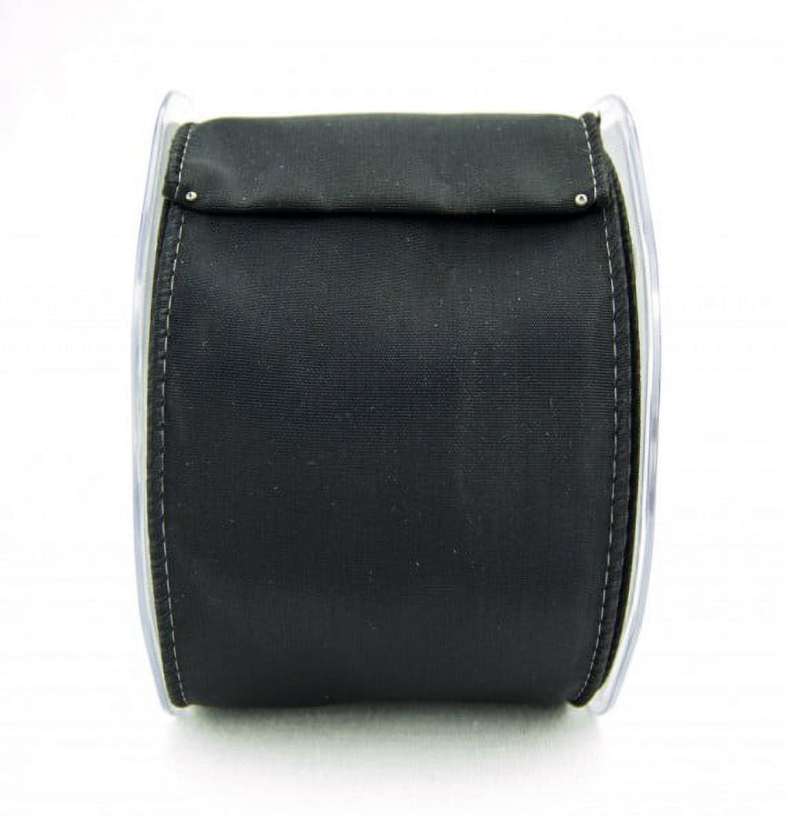 Ribbon Bazaar Wired Iridescent Taffeta 2-1/2 inch Black (Same Color Edge) 10 yards 100% Acetate Ribbon