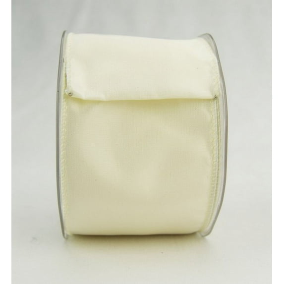 Ribbon Bazaar Wired Iridescent Taffeta 3-1/2 inch Cream (Same Color Edge) 10 yards 100% Acetate Ribbon