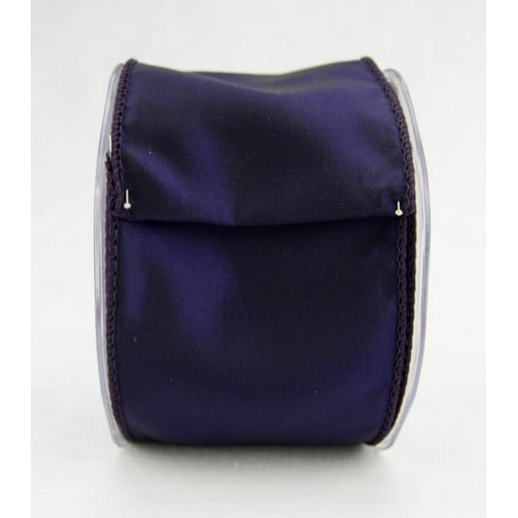 Ribbon Bazaar Wired Iridescent Taffeta 3-1/2 inch Deep Purple (Same Color Edge) 10 yards 100% Acetate Ribbon