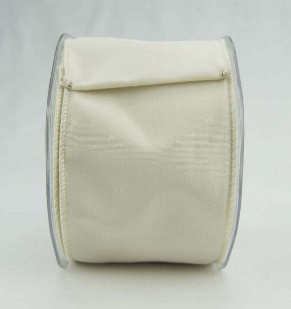 Ribbon Bazaar Wired Iridescent Taffeta 6 inch Beige (Same Color Edge) 10 yards 100% Acetate Ribbon