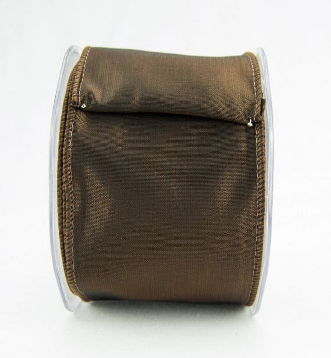 Ribbon Bazaar Wired Iridescent Taffeta 6 inch Brown (Same Color Edge) 10 yards 100% Acetate Ribbon