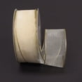 thumbnail image 1 of Ribbon Bazaar Wired Metallic Edge Organza 1-1/2 inch Ivory (Gold Edge) 25 yards Ribbon, 1 of 1