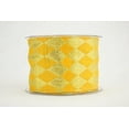 thumbnail image 1 of Ribbon Bazaar Wired Reversible Diamonds Pattern Ribbon 2-1/2 inch Gold 10 yards, 1 of 1