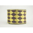 thumbnail image 1 of Ribbon Bazaar Wired Reversible Diamonds Pattern Ribbon 2-1/2 inch Purple 10 yards, 1 of 1