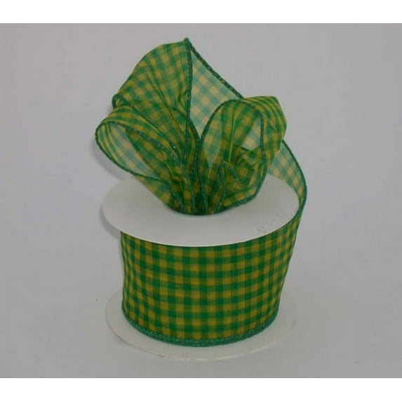 Ribbon Bazaar Wired Sheer Gingham Check 1-1/2 inch 253 10 yards Ribbon