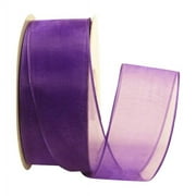 Ribbon Bazaar Wired Sheer Organza 1-1/2 inch Purple 25 yards Ribbon