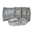 thumbnail image 1 of Ribbon Bazaar Wired Shimmering Metallic Sheer 2-1/2 inch Silver 25 yards Ribbon, 1 of 1