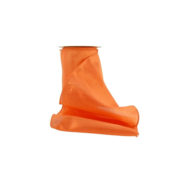 Ribbon Bazaar Wired Shiny Taffeta Plain 2-1/2 inch Orange 10 yards Ribbon